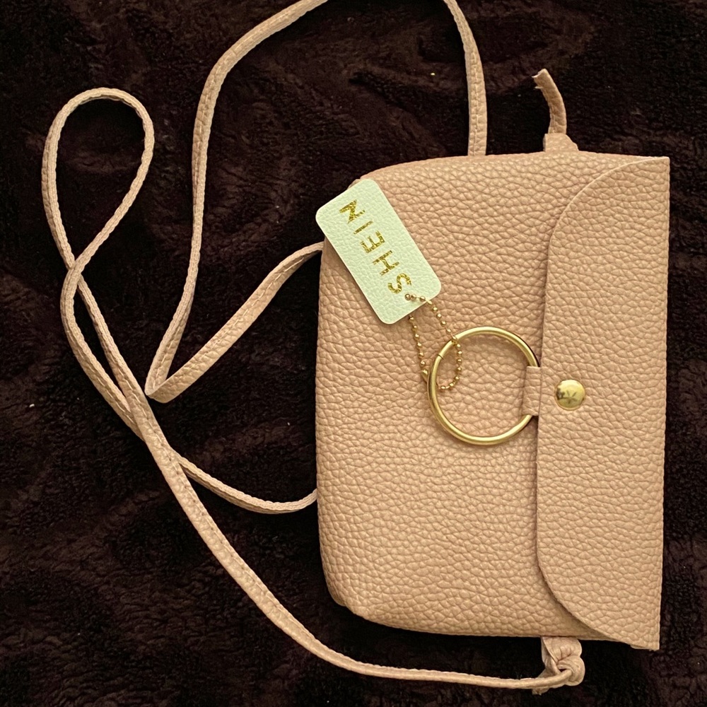 Ring Decor Flap Crossbody Bag,Tassel Decor Purse